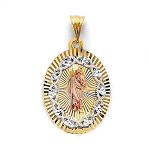 Real 14K 3C Gold Religious Stamp St. Jude Pendant Charm For Necklace or Chain - Picture 1 of 1