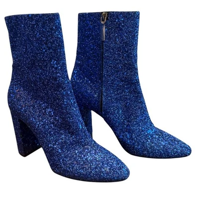 Botines Saint Laurent Lou 95 Azul Metálico Brillo EU 39 US 9 Foto 1 de 4