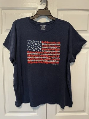 Camiseta para mujer Vera Bradley de algodón manga corta cuello redondo 3XL XXXL bandera americana Foto 1 de 4