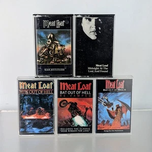 5 Meat Loaf Cassette Tape Bat Out Of Hell Lost Found Bad Attitude Hard Rock Hits - Picture 1 of 9