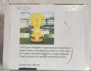 Trofeo inflable decoración exterior taza campeón día del padre #1 5,4 pies caja abierta LED - Imagen 1 de 4