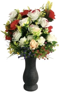 In Ground Grave Vase Cemetery Vase Grave Decoration Memorial Floral C-6 Black - Picture 1 of 7