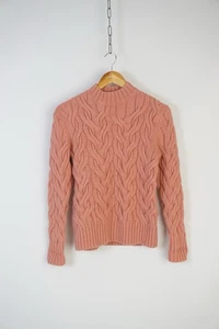 COS 100% Wolle Grobstrick Pullover mit Zopfmuster - Rosa - Größe XS - Bild 1 von 9
