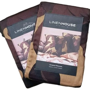 💜KALENA Cotton Sateen EURO Pillowcase Pair in Cinnamon by LINEN HOUSE RP $120💜 - Picture 1 of 4
