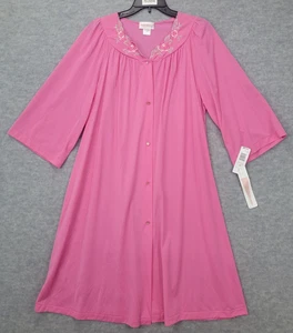 Shadowline Robe Rose Pink Knee Length Nylon Rose Bodice Women's Size L NWT - Picture 1 of 12
