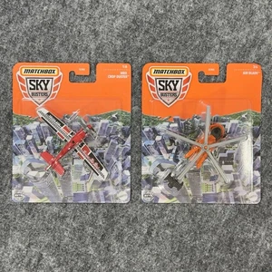 Menge 2 Matchbox Sky Busters MBX Crop Duster & Air Blade Helo Flugzeug Druckguss - Bild 1 von 9