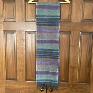 Avoca 100 % Wolle gestreift Fransen Schal bunt hergestellt in Irland 70” x 10” - Bild 1 von 3