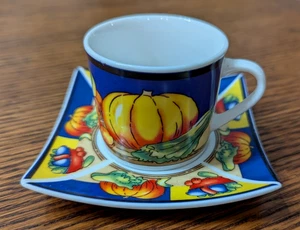 SMALL 2" Cup With Saucer Pumpkin KONIGLICHE PORZELLAN ALTENKIRCHEN C. BAVARIA - Picture 1 of 7