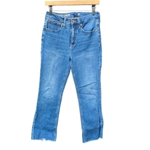 Billie 10" Demi Boot Crop Crew Jeans Dobladillo Crudo Desgastado Boho Western Mujeres 27 - Imagen 1 de 6