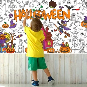 Creative Children's Drawing Tablecloth Large Coloring Posters Haunted House - Photo 1/9