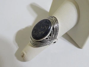 Vintage Ring 925 CFJ Thai Sterling Silver Natural Blue Color Lapis Lazuli S 6.75 - Picture 1 of 11