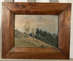 Ancienne huile sur carton fort XIXe signée et située au dos Ecole de Barbizon ? - Imagen 1 de 11