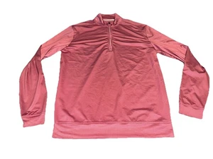 Camisa Pullover Johnnie-O Para Hombres Roja Flexible 1/2 Cremallera Talla Pequeña Manga Larga - Imagen 1 de 5