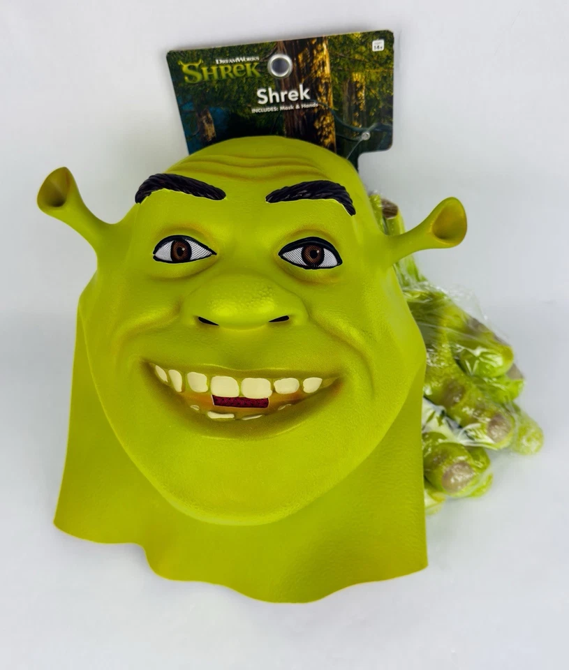 Spirit Halloween Shrek Full Costume Cosplay Mask w/ Hands OSFM BRAND NEW - Image 1 of 4