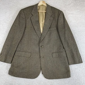 Vintage Brooks Brothers Sport Coat Blazer Gold Chevron Silk Wool Blend 2 Button - Picture 1 of 11