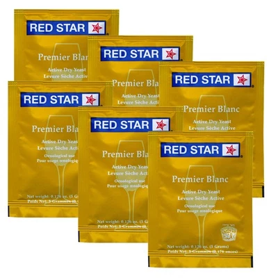 WINE YEAST 6 PACK RED STAR Premier Blanc Fermentis Champagne Yeast - Image 1 of 4