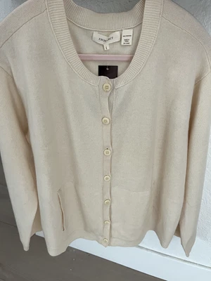 INHABIT Marfil Bolsillo CACHEMIRA BOTÓN CÁRDIGAN SUÉTER Talla L Foto 1 de 4