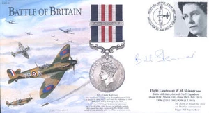 BB14e WWII Battle of Britain RAF cover hand signed BoB pilot WW2 ace SKINNER DFM - Picture 1 of 1