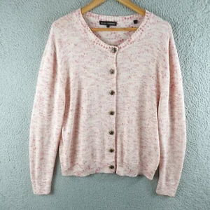 David Lawrence Womens Cardigan XL Pink Button Knit Preppy Winter Work Career - Picture 1 of 10