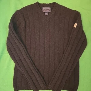 Vintage Abercrombie and Fitch Men's V-Neck Sweater Small Dark Brown y2k - Picture 1 of 5