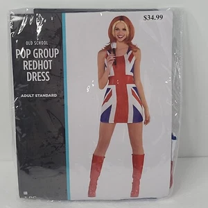 Old School Popgruppe Party Redhot Kleid Erwachsene Standard Damen bis Größe 8 NEU - Bild 1 von 4