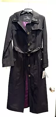 London Fog Raincoat NWT Iconic Belted Trench Black Women's Size 6 Lined - Image 1 of 4