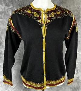 Dale of Norway Casual Collection Black Wool & Silk Cardigan Sweater sz M (14900) - Picture 1 of 6