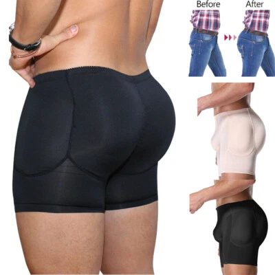Men's Padded Enhancer Underwear Shapewear Butt Lifter Boxer Briefs Panty Shaper - Image 1 of 4