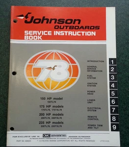 1978 Johnson Outboard Service Repair Manual 150 175 200 235 HP - Picture 1 of 4