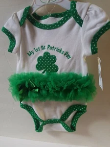 My 1st St. Patrick's Day Infant One Piece with Green Tutu-New with Tags - Picture 1 of 3