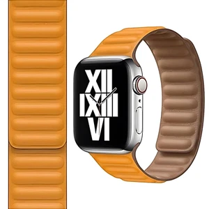 Oryginalny pasek Apple Watch Leather Link California Poppy 40mm S/M - Zdjęcie 1 z 3