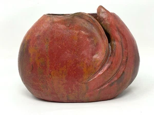 Fischer Keramik Tarrenz Studio Pottery Vase Handmade Red and Orange Glaze - Picture 1 of 12