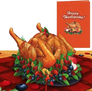 Happy Thanksgiving Turkey 3D Greeting Pop up Card, Happy Thanksgiving Card - for - Picture 1 of 6