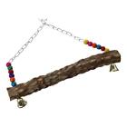2Pcs With Two Bell Chicken Bird Swing Durable Natural Wooden Swing Toys