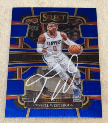 2023-2024 Panini Select Concourse Russell Westbrook FIRMADO AUTOMÁTICO #55 Clippers certificado de autenticidad Foto 1 de 4