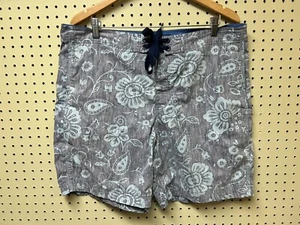 Reyn Spooner Hawaiian Floral Blue Sz 38 Surf Trunks Board Shorts Swim Unlined - Picture 1 of 8