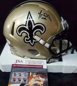 NEW ORLEANS SAINTS MARQUES COLSTON SIGNED SPEED MINI HELMET JSA COA - Picture 1 of 3