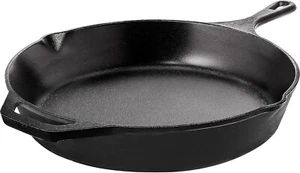 12" Pre-Seasoned Cast Iron Skillet Chef Pan Indoor Outdoor Grill Cookware - Picture 1 of 6