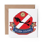 1 x Blank Greeting Card Scuba Diving Diver Flag Dive Team #56040