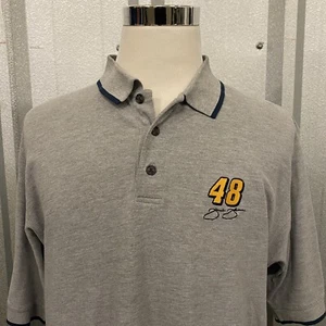 Vtg Chase Authentics Jimmie Johnson #48 Mens XL Gray Short Sleeve Polo NASCAR  - Bild 1 von 11