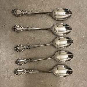 5 Lyon Queens Fancy 18/8 Stainless Steel Teaspoon (Tea Spoons) (Set of Five) - Picture 1 of 8