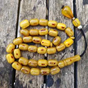 Prayer Germany Tesbih Bakelite Beads Old Islamic Misbaha Amber Rosary Vintage 56 - Picture 1 of 11