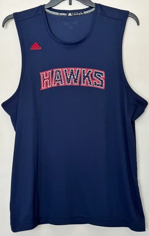 ATLANTA HAWKS adidas Tank Top Men’s Size 2XL Blue NBA Sleeveless Shirt Tanktop Cover