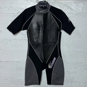Vintage Sterns Wetsuit Team Hobie Short Sleeve Black & Gray Mens Size Large 80s - Picture 1 of 10