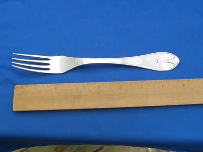 Large Early SWEDISH Silver TABLE FORK-Threaded Pattern-Dated 1810-Signed LEFFLER - Image 1 of 4