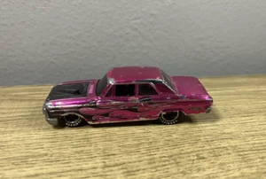 1964 64 Ford Fairlane Thunderbolt 427 1/64 Scale Diecast Model Purple Flames - Picture 1 of 4