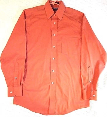 STAFFORD PERFORMANCE Men's Shirt 14 1/2 Small 32/33 Pumpkin Orange Cotton Blend - Image 1 of 2