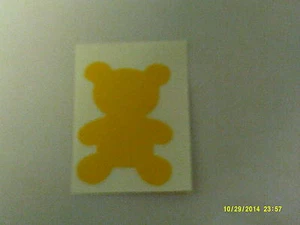 3 x yellow teddy bear car bumper stickers - 3 different sizes 3" 4" 5" - Picture 1 of 1