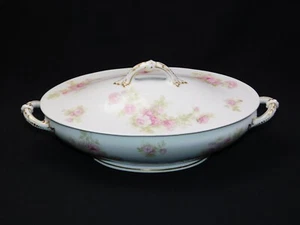 HAVILAND LIMOGES Schleiger 30F Pink Floral Soup Tureen Casserole with Lid - Picture 1 of 11