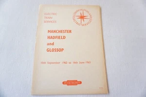 Septiembre 1962 Manchester Hadfield Glossop Diesel Tren Servicios Ferroviario Horario - Imagen 1 de 3